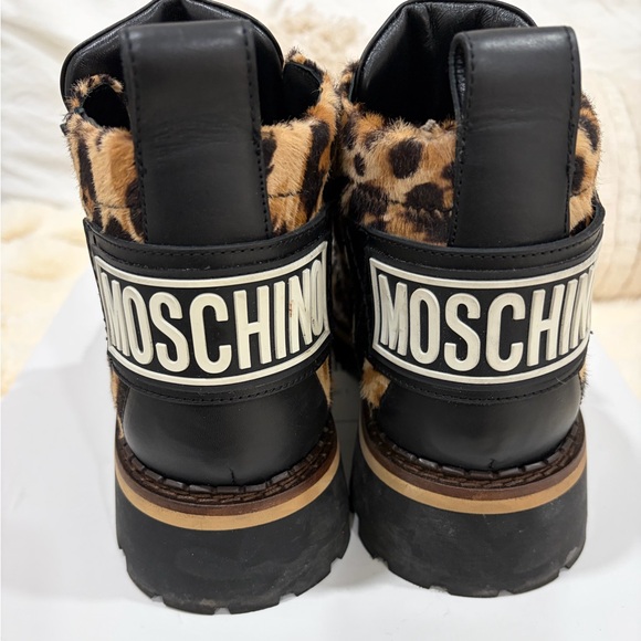 Moschino Black and Brown Leopard Print Men\'s Boots main image 4